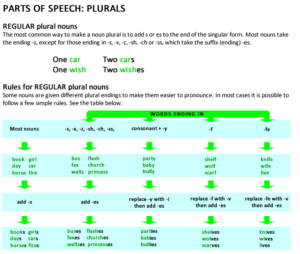 Parts of Speech: Regular Plural Nouns