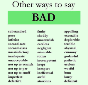 Other Ways To Say  Bad - Welcome To Learn English With Carlo