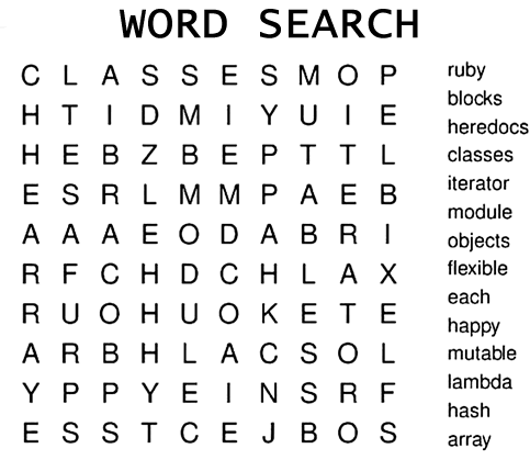 Puzzle – Word Search – English – Your Way!