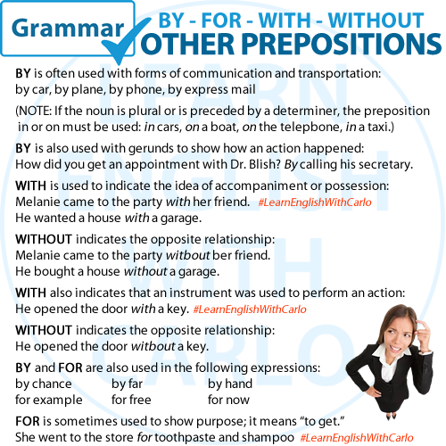 OTHER PREPOSITIONS ENGLISH Your Way