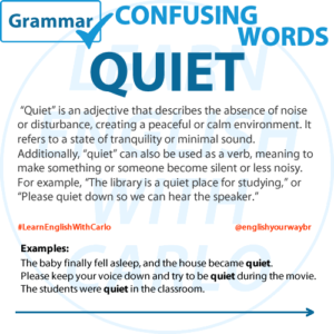 CONFUSING WORDS - Quit - Quiet - Quite - Welcome to Learn English with ...